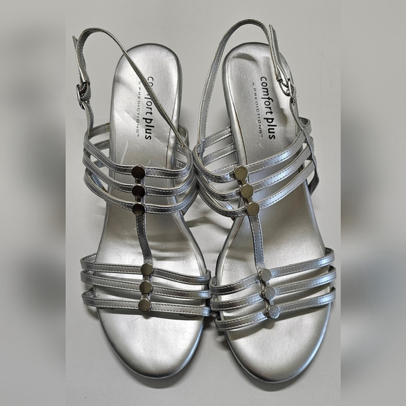 Maje Shoes - Women's Silver Strappy Sandals Sz 11